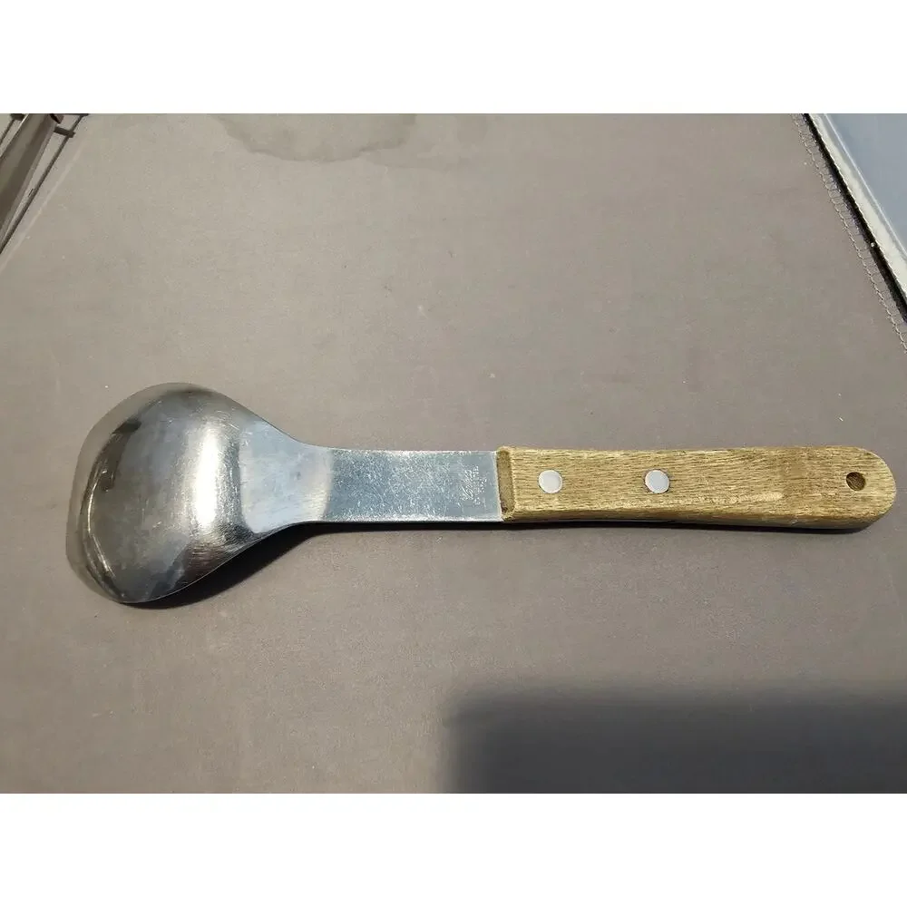 Vintage Vernco Stainless Steel Ice Cream Scoop w/Rivet Wood Handle - Japan